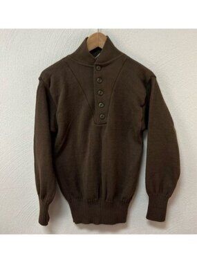 DSCP Garrison Collection Men’s Brown 1/4 Button Sweater Sz Med